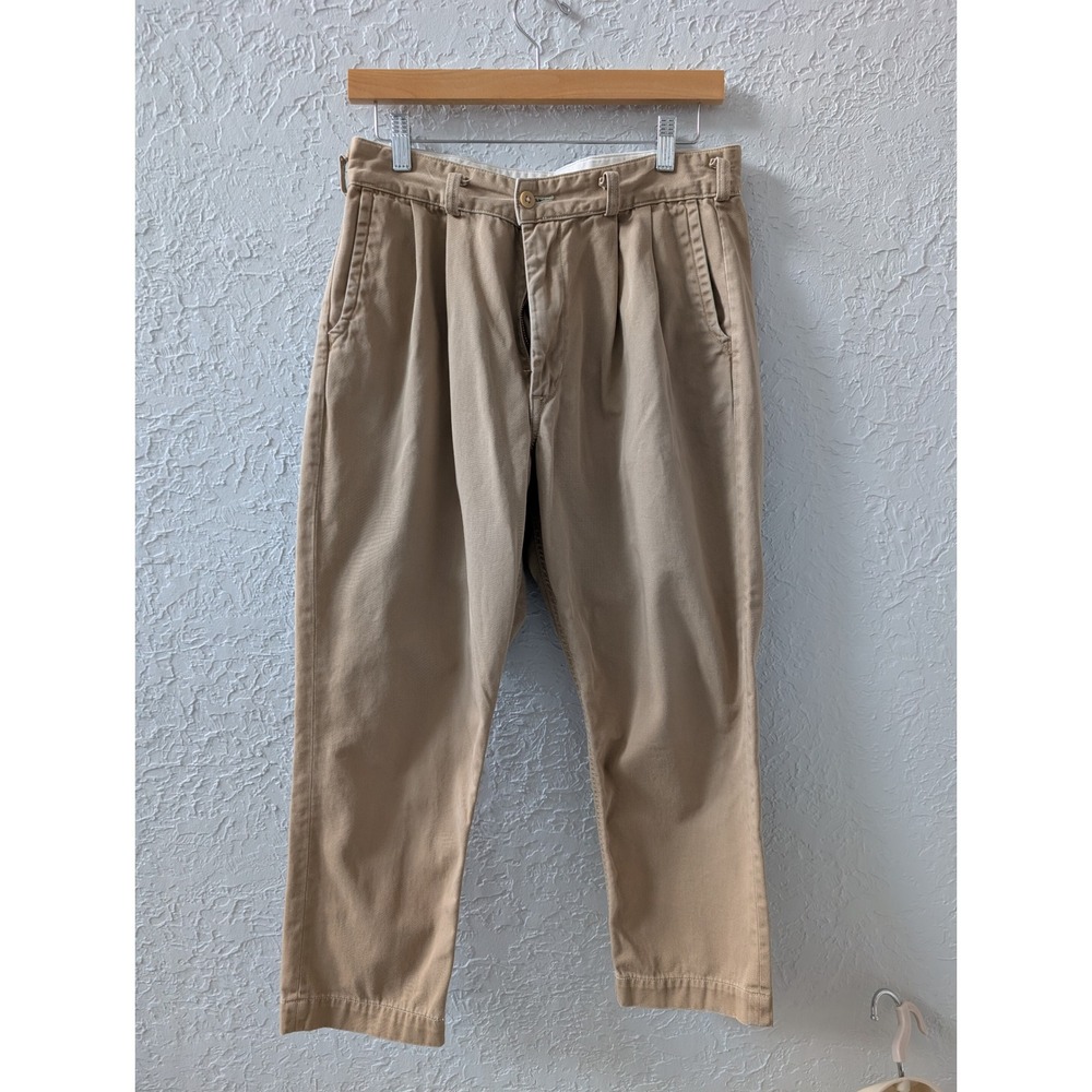 orSlow 01-5560 Billy Jean Chino Pants Mens 3 M Khaki Pleated Cropped Japan